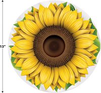 Sous-plats en plastique tournesol personnalisés OEM, lot de 4, 13 pouces, ronds, vente en gros, directement de l'usine