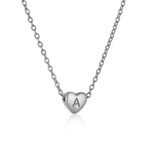 Zogxin Heart Letter Necklace Stainless Steel Pendant Clavicle Chain For Women Gift Jewelry - Product Image 5