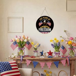 Décoration murale en bois « Smile 250 Years Freedom », style Art Déco rustique, drapeaux d'aigle, 1776-2026, Bicentenaire américain, 4 juillet - Product Image 4