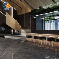 Sinray 750x1500mm Carrelage en pierre frittée moderne brillant, antibactérien, antidérapant, résistant à l'usure, avec bordures ACCENTS, zéro absorption d'eau