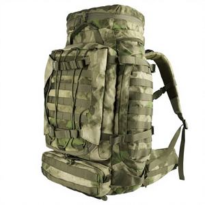Sac à dos tactique best-seller pour la randonnée, le trekking et la salle de sport - Grand sac à dos imperméable Molle unisexe 77L+ vert camouflage avec kit d'outils - Product Image 1