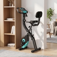 Vélo d'exercice pliable intelligent à résistance magnétique à 10 niveaux avec écran LCD pour la musculation et l'entraînement en salle de sport
