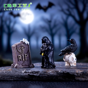 Nuevos productos transfronterizos de Weij: Muñeco de cuervo con forma de castillo de Halloween, accesorios decorativos colgantes para bricolaje, pequeño adorno de paisaje - Product Image 5
