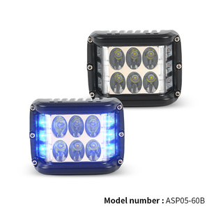 Cubo de luces estroboscópicas LED de 4 pulgadas con tirador de flash lateral blanco ámbar rojo azul para barco, camión, Jeep, ATV y SUV - Product Image 2