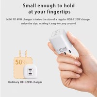 Chargeur mural GaN 40W à double port USB C, PD3.0, chargeur rapide pour téléphone portable, prise US EU UK, chargeur mural USB C pour iPhone 13 14