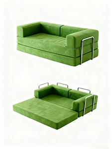 HOME 79'' Modern Two Seat Convertible Sofa <b>Bed</b> Boneless Compression <b>Folding</b> Loveseat Sleeper Foldable Modular Sectional Sofa - Product Image 1