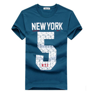 Wholesale Men's Casual Short Sleeve Neck Oxford Fabric Cotton T-Shirt Letter Pattern <b>Digital</b> Printed Quick Dry Plus Size - Product Image 1