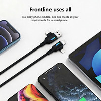 Câble de charge rapide 23 en 2 avec écran LED, câble de charge multi USB 60W, cordon de chargeur multiple pour iPhone/Android/tablettes
