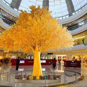 Grand arbre artificiel de banian en fibre dorée, arbre à souhaits et d'argent, pour la décoration de centres commerciaux, de fêtes et de mariages - Product Image 2