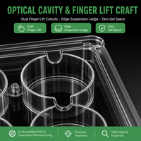 Plateau blister optique transparent en APET avec encoche de levage pour objectif d'appareil photo