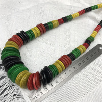 Collar de Cuentas Rasta de Madera, Joyería Tribal Étnica Hecha a Mano para Mujeres Africanas