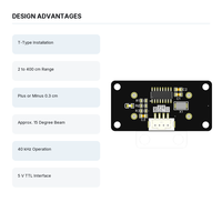 Module de capteur de distance ultrasonique de type T, 2 à 400 cm, 40 kHz TTL, pour éviter les obstacles des robots, projets Arduino
