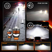 Phares à lentille de projecteur bi-LED Gicoo 3.0 pouces H4 H7 Audi 9005 9006 180W 50000LM Nouveaux 6000K Double lumière Faisceau haut et bas 12V