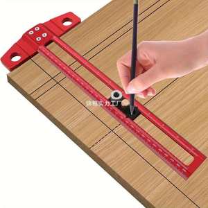 Règle de traçage multifonctionnelle 2-en-1 de style export pour charpentier, modèle <span class=keywords><strong>réglable</strong></span> métrique/imperial en forme de T - Product Image 4
