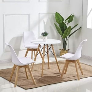 Hiện Đại Vòng Bàn Ăn <span class=keywords><strong>MDF</strong></span> Top Với Gỗ Chân 4/6 Chỗ Ngồi Bàn Bếp Cho Phòng Ăn Trong Màu Đen Trắng Màu Xám - Product Image 5