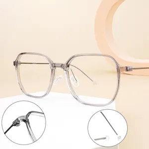2024 Fabricantes personalizados de fábrica por atacado Tendências da moda quadrados TR puro titânio unissex Designer moldura preta armações de óculos