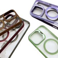 Étui de téléphone magnétique transparent de haute qualité en TPU+PC+Métal pour 16 Pro & S24 Ultra avec protection de l'appareil photo, ensemble d'accessoires premium