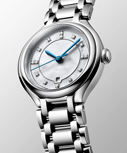 2026 New Silver Steel Case Mother Of Pearl Dial Diamond Markers Blue Hands Date Automatic Watch with Steel Bracelet - Product Image 2