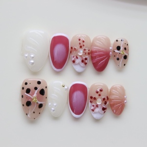 <span class=keywords><strong>Uñas</strong></span> <span class=keywords><strong>Postizas</strong></span> Hechas a Mano con Diseño de Almendras, Flores 3D, Estampado de Leopardo, Degradado de Perlas <span class=keywords><strong>Rosa</strong></span>, Reutilizables, Venta al Por Mayor, Personalizadas OEM - Product Image 6