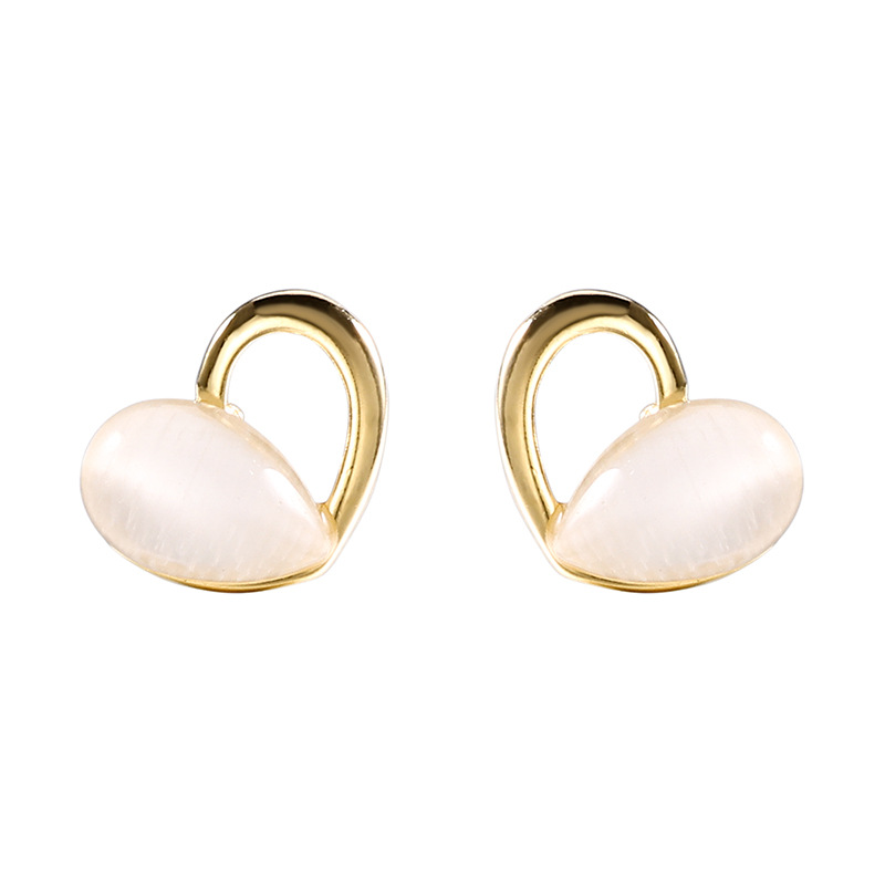 Peach heart stud earrings ysr-6835e