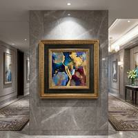 Marco de Madera Decorativo de Lujo con Textura de Ondas de Agua Doradas Brillantes para Cuadros, Marco de Arte para Colgar en la Pared para Pinturas en Lienzo