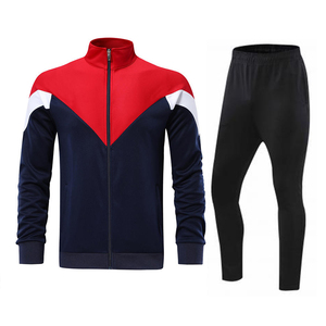 Ensemble survêtement <span class=keywords><strong>rouge</strong></span> personnalisé deux pièces pour hommes et femmes, jogging, entraînement, jogging, survêtement vierge - Product Image 2