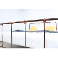 Cadre de lit en métal sur mesure, robuste, finition cuivre brossé à la main, style antique, pour mobilier d'hôtel