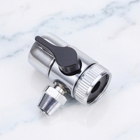 Robinet déviateur 3/8 pouce, adaptateur eau froide, rotation 360°, poignée noire, design moderne pour cuisine et salle de bain