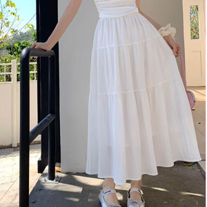White Off The Shoulder A Line Midi Dress With Pleated Skirt Elegant French Style Solid Color One Shoulder Summer Dress - Product Image 4