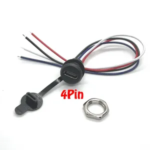 2Pin - 6Pin USB-C Connector Type-C Waterproof with PH 2.0 nut locking Panel mounting TPC Waterproof Fast Charging jack <strong>port</strong> - Product Image 6