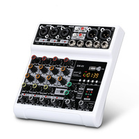 Console de mixage audio professionnelle BM-05 Mini 5 canaux avec suppression du bruit et USB pour utilisation en studio