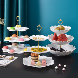 Cake Dessert Serving plastic Cake Stand For Weddings 3 Tier Rounded Cup Cake Server Stand For Tableware Decoration