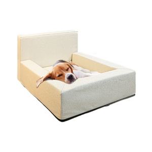 Cama para perros de diseño de lujo, Fondo de algodón extraíble sólido, transpirable, tamaño personalizado, estilo malvavisco, piel sintética, animales, perros, gatos - Product Image 2