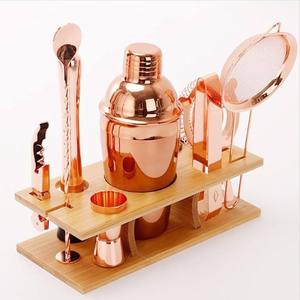 Set de Coctelería de Acero Inoxidable, Kit de Bar de 10 Piezas, Coctelera de Vino de Lujo de 750 ml con Soporte de Madera, Sostenible, Gran Venta - Product Image 3