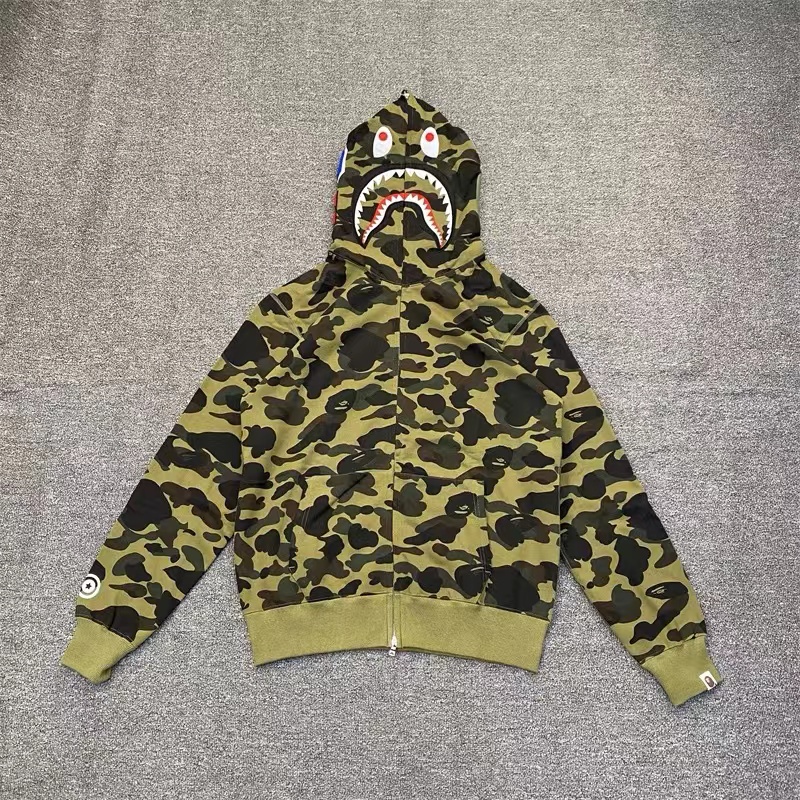 bape neon shark moletom com capuz