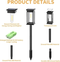 Lampu Taman LED Surya Grosir, Lampu Jalur Persegi dengan Bohlam Kawat Tungsten, Tahan Air, Lampu Lanskap untuk Halaman Luar Ruangan dan Jalan Setapak