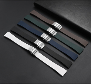 Correa de Reloj de <span class=keywords><strong>Caucho</strong></span> FKM en Colores Personalizados, Banda de Repuesto para <span class=keywords><strong>Cartier</strong></span> de 18mm 19mm 20mm 21mm 22mm - Product Image 4