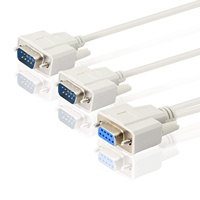 Cable Divisor en Y DB9 de 30 cm, DB9 de 9 Pines, 1 Hembra a 2 Machos, Adaptador Divisor Serial RS232, Cable Recto