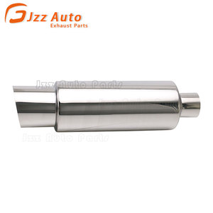 Sistema de escape de piezas de automóvil universales, silenciador trasero de salida modificado de 2,5 "en 4", silenciador de escape de cuerpo redondo de acero inoxidable de 5 "para coche - Product Image 4
