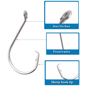 Anzuelos de pesca tipo pico de águila, de acero con alto contenido de carbono, para señuelos, aparejos de pesca, Texas Rig, anzuelos para cebo blando, paquete de 10, anzuelos súper resistentes para pesca en el océano. - Product Image 4