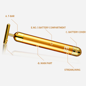 แท่งนวดหน้าทองคำ 24K พร้อมระบบสั่นสะเทือนแบบมือถือ ยกกระชับผิวหน้า 6000 ครั้ง/นาที DV1.5 ใช้ได้กับผิวกายและรอบดวงตา สำหรับใช้ในเชิงพาณิชย์และที่บ้าน - Product Image 2