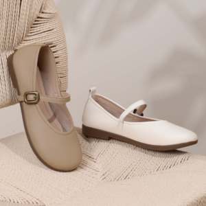 Nouvelles Chaussures Mary Jane Élégantes en Cuir Souple pour Femme, à Talon Bas et Bride Croisée, Idéales pour l'Été - Product Image 2