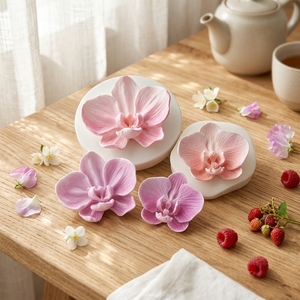 Moule en silicone pour fleurs d'orchidées papillon, <span class=keywords><strong>2</strong></span> tailles, pour décoration en résine faite à la main, moule pour bougie parfumée DIY - Product Image 2