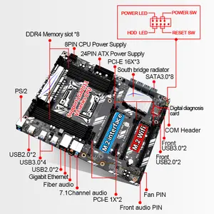 Motherboard Komputer X99 D8, Motherboard Slot Motherboard LGA2011-3 USB3.0 NVME M.2 SSD WiFi Mendukung Memori <span class=keywords><strong>DDR4</strong></span> dan Proses Xeon E5 V3 - Product Image 6