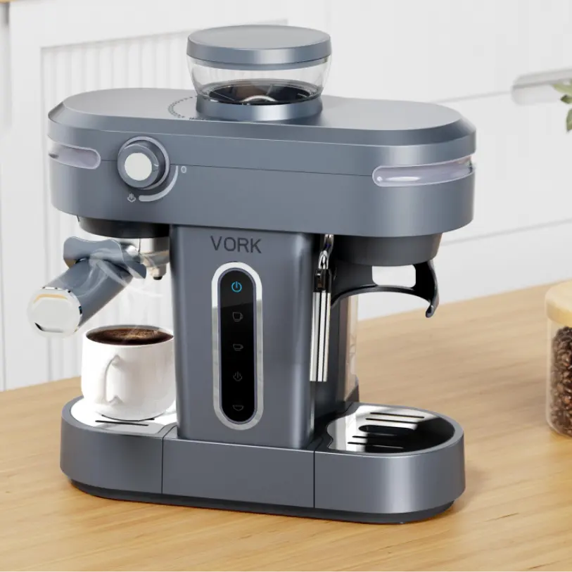 Cappuccino makinesi mutfak Cafe elektrik paslanmaz çelik 2023 İtalya ev tasarım Espresso kahve Maker15 Bar 3 in 1 2 yıl