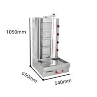 Grill à Kebab Rotatif à Gaz en Acier Inoxydable à 4 Brûleurs pour le Moyen-Orient, Machine à Shawarma – Offre Spéciale