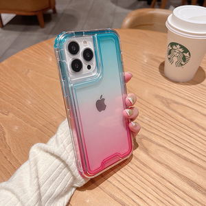 Funda transparente <span class=keywords><strong>3</strong></span> en 1 a prueba de golpes, PC duro de TPU de <span class=keywords><strong>3</strong></span> capas para Xiaomi Redmi Note 13 Pro +/Redmi A3, funda trasera de color degradado para teléfono - Product Image 4