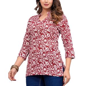 Top estampado moderno para mujer, blusa holgada para oficina o estilo informal, ligera para otoño - Product Image 1