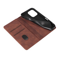 Étui portefeuille en cuir PU pour iPhone 16 Pro Max - Housse avec support, 2 emplacements pour cartes, fermeture magnétique et coque antichoc