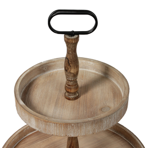 Alzata <span class=keywords><strong>per</strong></span> torta ad alta capacità regolabile in altezza <span class=keywords><strong>per</strong></span> fattoria vassoio da portata a 2 livelli in <span class=keywords><strong>legno</strong></span> massello invecchiato con manici decorazioni <span class=keywords><strong>per</strong></span> la casa rustiche - Product Image 2